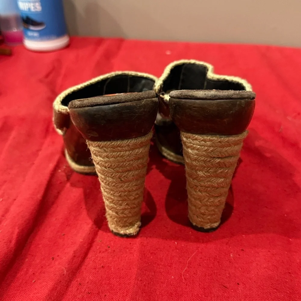 Womens brown leather heels